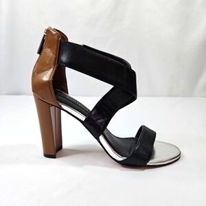 White House Black Market Brown & Black Strappy Sandals/Heels Size 6